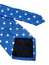 Medium electric blue tie with white polka spots